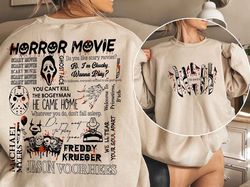 Retro 90s Horror Movie Sweatshirt, Vintage Halloween Horror Character Crewneck, Fall Crewneck, Scream Ghostface, Michael