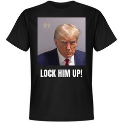 Lock Him Up Trump Mugshot T-Shirt - Unisex Premium T-Shirt