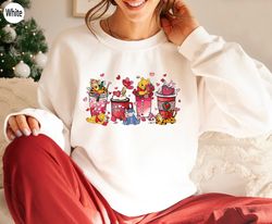 Winnie The Pooh Valentines Coffee Sweatshirt,Happy V-Day,Disney Winnie Pooh,Coffee Lover,Pooh Fan,Valentines Day Shirt,D