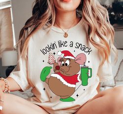 Christmas Tree T-Shirt, Funny Xmas Mouse TShirt, Coffee Lover Tee, Cookie Lover Shirt, Coffee and Cookie Tee, SA412