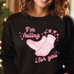 Nurse Valentines Sweatshirt, Falling For You Valentines Day Sweater, Gift For Nurse, Funny Valentines Day Hoodie, SA559