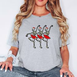 Christmas Ballerina Skeleton Dancing Shirt, Skeletons Dance Shirt, Skeleton Ballerinas T-shirt, Dance Fall Shirt, Dance