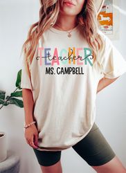 Comfort Colors Custom Teacher Name Shirt, Personalized Teacher Shirt, Teacher Gifts, Teacher Appreciation T-Shirt, Trend