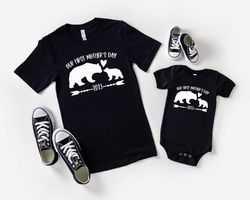 Our 1st Mothers Day 2023 Gift TShirt, Matching Bears Family T Shirt,Mommy Kid Outfit,Mom Life Tees,New Mama Baby Bodysui