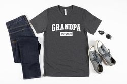 grandpa est 2024 shirt, custom grandma shirt, fathers day gift, new grandpa gift, grandpa to be shirt, grandparents shir