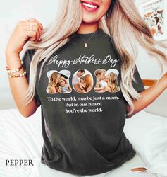 custom mothers day photo collage comfort colors shirt, personalized family photo shirt, unique keepsake gift for mama, n