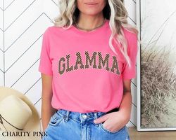 glamma glamorous fabulous grandma t-shirt, playful checker varsity-style, mothers day, birthday, baby announcement gift