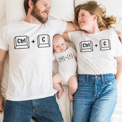 ctrl c ctrl v shirt, family matching, mom and baby match, dad and baby match, matching father baby gift set, matching fa