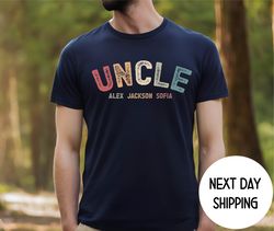 Custom Uncle Shirt, Fathers Day Gift for Uncle ,Personalized Uncle Comfort Colors Tshirt , Promoted To Uncle, Annou