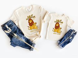 our first fathers day together shirt, first fathers day personalized matching set, dad baby lion tee, fathers day baby