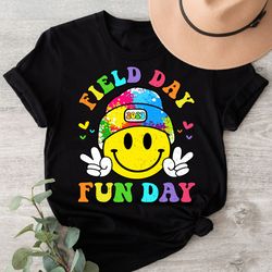 Field Day Fun Day School Shirt, Smile Face Im Just Here For Field Day 2023 Shirt,Last Day Of School Shirt,Let The Games