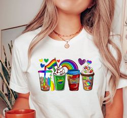 LGBT Coffee Drinks Shirt, Trans Ally Shirt, Rainbow LGBTQ Shirt, Proud LGBT Love Shirt, Human Rights Shirt, Equality Shi