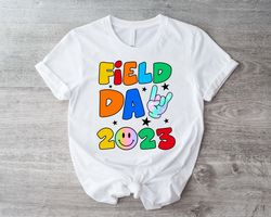 Smile Face Field Day Shirt, Rocking Hands Let The Games Begin Gift For Kids, Last Day Of School Shirt,Teacher Shirt,Fiel