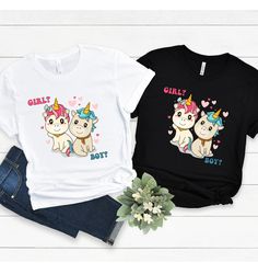 gender reveal party shirts, unicorns boy or girl shirt, baby shower party,baby announcement shirts, pregnancy reveal shi