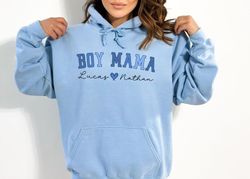 Custom Boy Mama Hoodie, Boy Mama Custom Christmas Gift, Personalized Mom Sweatshirt, Custom Mama Sweatshirt With Kids Na