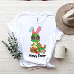 Dinosaur Easter T-shirt, Funny Easter Day Shirt, Happy T-rex Shirt, Spring Holiday Shirt, Dino Lover T-shirts, Boys East