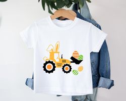 Easter Tractor Shirt, Easter Shirt, Easter Bunny Shirt, Bunny Ears Shirt, Kids Easter Gift, Boys Easter Tee, Bunny Tract