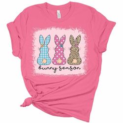 Bunny Season Easter Shirts For Women Bella Graphic Tee, Easter Gift, Bunny Shirts, Happy Easter Shirt, Funny Easter Shir