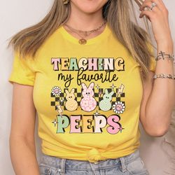 Teaching My Favorite Peeps Shirt, Teacher Shirt, Easter Teacher Shirt, Teacher Tee, Retro Easter Shirt, Teacher Tee,