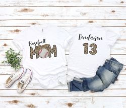 Personalized Baseball Mom Shirt with Players Name and Number Gift for Mom, Custom Mom Baseball T-shirt Gift for Baseball