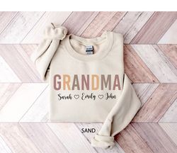 personalized grandma sweatshirt with names, custom grandma sweatshirt, nana sweater, gramma with children names apparel,