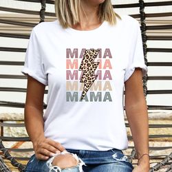Leopard Mama Shirt, Mothers Day Tshirt, Mommy Mode T Shirt, Cheetah Mom Life T-Shirt, Mama Vibes, Mom Love Shirt, Gifts