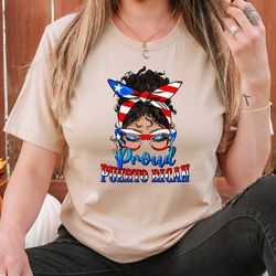 Puerto Rican Mom Shirt, Proud Puerto Rico Tshirt, Messy Bun Puerto Rico Shirt, Puerto Rico Mom Life T-Shirt, Cinco De Ma