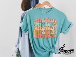 Retro Mama Shirt, Comfort Colors Mama Shirt, Vintage Mama Shirt, BOHO Mom Shirt, Mothers Day Gift, Gift for Mom, Smiley