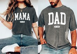 Comfort Colors Mama and Dad Shirts, New Dad Shirt, Gift for New Mom, Pregnancy Announcement Shirts, Christmas Gift For M