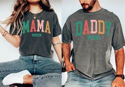 Comfort Colors Mama and Daddy Claus Shirts, Christmas Gift For New Mom and Dad Shirt, Christmas Pregnancy Announcement S
