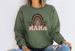 Retro Vintage Mama Sweatshirt, Leopard Mama Shirt, Motherhood Shirt, Cute Mom Shirt,Mothers Day Gift, Mama T-shirt,Mom L