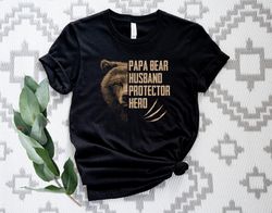 papa bear husband protector hero shirt, gift for husband papa dad shirt, papa bear shirt, papa bear face t-shirt, father