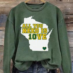 All You Need is Love T-Shirt and Sweatshirt, Unisex Shirt, Gift For Her, All You Need Is Jordan Love Football Shirt, Foo