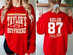 Retro Go Taylors Boyfriend Sweatshirt, Vintage Travis Kelce T-Shirt, Taylor Football Shirt, Taylor Fan Gift, Football Fa
