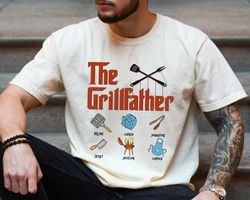Fathers Day Shirt for Dad, Custom Dad Shirt, The Grillfather Shirt, Grill Dad Gifts, Personalized Gift for Papa Stepdad,