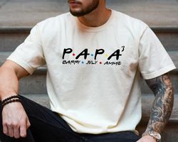 Papa 2 Shirt, Custom Papa Shirt for Fathers Day, Fathers Day Shirt, Grandpa T shirt, Gift for Grandpa, Dad Custom Shirt