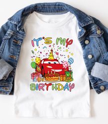 Cars Lightning Mcqueen birthday shirt, cars shirt, boys shirt, car birthday shirt, car party