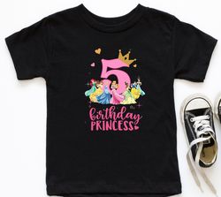 Disney princess birthday shirt, disney birthday shirt, girl birthday shirt, birthday shirt,