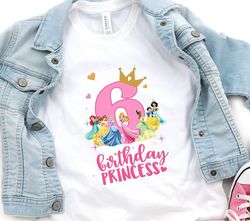 Disney princess birthday shirt, disney birthday shirt, girl birthday shirt, birthday shirt