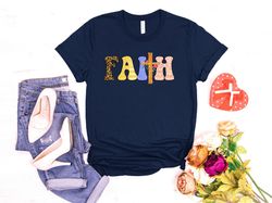 Faith T-shirt, Christian Shirt, Faith T Shirt, Vertical Cross, Faith Cross, Religious Shirt, Leopard Print Cross Shirt