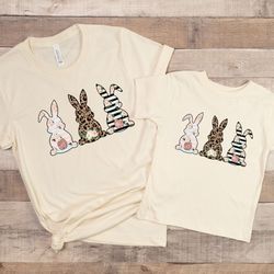 Leopard Bunny Shirt, Easter Shirt, Leopard Easter Bunny Shirt For Woman, Toddler Easter Shirt, Easter Matching Shirt,Cut