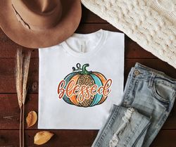 Leopard Pumpkin Shirt, Cheetah Pumpkin Shirt,Thanksgiving Shirt, Thankful Shirt,Fall Shirt, Hello Pumpkin
