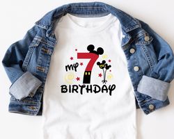 My 7th Birthday, Mickey Seven Birthday Tee, Fifth Birthday Shirt, Mickey Birthday Shirt, 7th Birthday Mickey Shirt, Mick