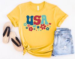 USA Floral Shirt, 4th of July Shirt, Big USA Tshirt, USA Comfort Colors Shirt, Comfort Colors Usa Floral Tee, Usa Comfor