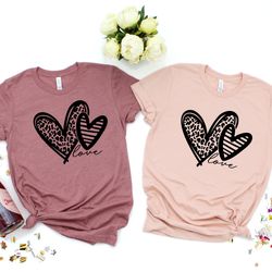Valentines Day Heart t-shirt,Leopard Love Heart Shirt,Valentines Day Shirts For Woman,Valentines Day Gift,