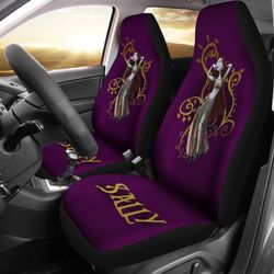 Nightmare Before Christmas Cartoon Car Seat Covers - Sexy Sally Dancing Dark Purple Seat Covers