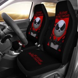 Nightmare Before Christmas Cartoon Car Seat Covers - Jack Skellington Funny Serious Face Seat Covers