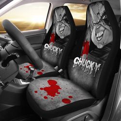 Chucky Face Blood Horror Halloween Car Seat Covers Chucky Horror Film Car Accesories