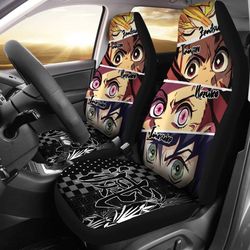 Zenitsu Tanjiro Nezuko Inosuke Demon Slayer Car Seat Covers Manga Mixed Anime
