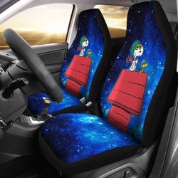Blue Universal Snoopy Flying Ace Car Seat Cover